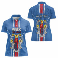 Personalized Belarus Women Polo Shirt Coat Of Arms Minsk Capital