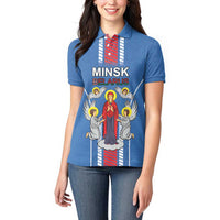 Personalized Belarus Women Polo Shirt Coat Of Arms Minsk Capital
