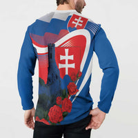 Slovakia Independence Day Button Sweatshirt Devín Castle Nad Tatrou sa blyska