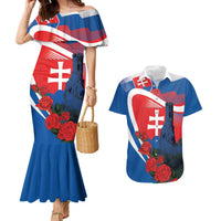 Slovakia Independence Day Couples Matching Mermaid Dress and Hawaiian Shirt Devín Castle Nad Tatrou sa blyska