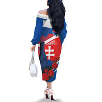 Slovakia Independence Day Family Matching Off The Shoulder Long Sleeve Dress and Hawaiian Shirt Devín Castle Nad Tatrou sa blyska
