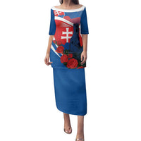 Slovakia Independence Day Family Matching Puletasi and Hawaiian Shirt Devín Castle Nad Tatrou sa blyska