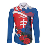 Slovakia Independence Day Long Sleeve Button Shirt Devín Castle Nad Tatrou sa blyska