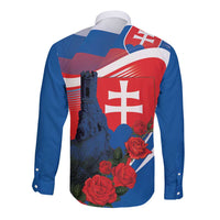 Slovakia Independence Day Long Sleeve Button Shirt Devín Castle Nad Tatrou sa blyska