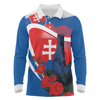 Slovakia Independence Day Long Sleeve Polo Shirt Devín Castle Nad Tatrou sa blyska