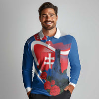 Slovakia Independence Day Long Sleeve Polo Shirt Devín Castle Nad Tatrou sa blyska