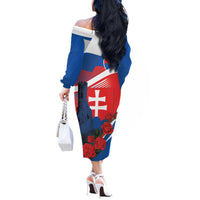Slovakia Independence Day Off The Shoulder Long Sleeve Dress Devín Castle Nad Tatrou sa blyska