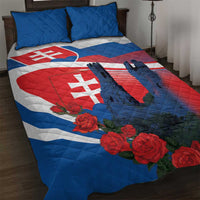 Slovakia Independence Day Quilt Bed Set Devín Castle Nad Tatrou sa blyska