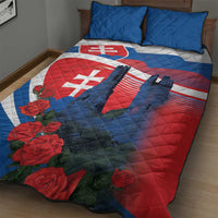Slovakia Independence Day Quilt Bed Set Devín Castle Nad Tatrou sa blyska