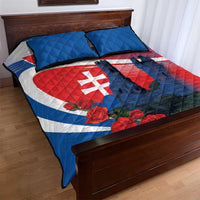 Slovakia Independence Day Quilt Bed Set Devín Castle Nad Tatrou sa blyska