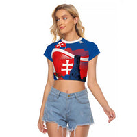 Slovakia Independence Day Raglan Cropped T Shirt Devín Castle Nad Tatrou sa blyska