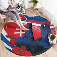 Slovakia Independence Day Round Carpet Devín Castle Nad Tatrou sa blyska
