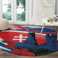 Slovakia Independence Day Round Carpet Devín Castle Nad Tatrou sa blyska