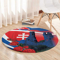 Slovakia Independence Day Round Carpet Devín Castle Nad Tatrou sa blyska