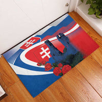 Slovakia Independence Day Rubber Doormat Devín Castle Nad Tatrou sa blyska