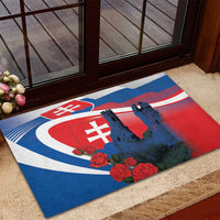 Slovakia Independence Day Rubber Doormat Devín Castle Nad Tatrou sa blyska