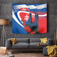Slovakia Independence Day Tapestry Devín Castle Nad Tatrou sa blyska