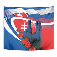 Slovakia Independence Day Tapestry Devín Castle Nad Tatrou sa blyska