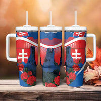 Slovakia Independence Day Tumbler With Handle Devín Castle Nad Tatrou sa blyska