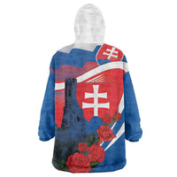 Slovakia Independence Day Wearable Blanket Hoodie Devín Castle Nad Tatrou sa blyska