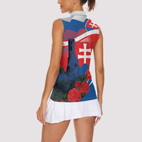 Slovakia Independence Day Women Sleeveless Polo Shirt Devín Castle Nad Tatrou sa blyska