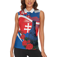 Slovakia Independence Day Women Sleeveless Polo Shirt Devín Castle Nad Tatrou sa blyska