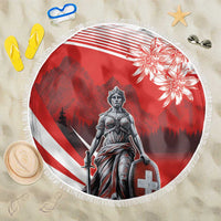 Switzerland Swiss National Day Beach Blanket Helvetia Matterhorn