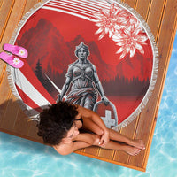 Switzerland Swiss National Day Beach Blanket Helvetia Matterhorn