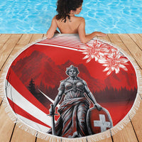 Switzerland Swiss National Day Beach Blanket Helvetia Matterhorn