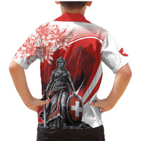 Switzerland Swiss National Day Family Matching Mermaid Dress and Hawaiian Shirt Helvetia Matterhorn