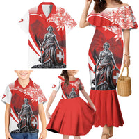 Switzerland Swiss National Day Family Matching Mermaid Dress and Hawaiian Shirt Helvetia Matterhorn