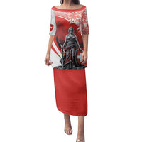 Switzerland Swiss National Day Family Matching Puletasi and Hawaiian Shirt Helvetia Matterhorn