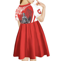 Switzerland Swiss National Day Kid Short Sleeve Dress Helvetia Matterhorn