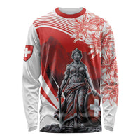 Switzerland Swiss National Day Long Sleeve Shirt Helvetia Matterhorn