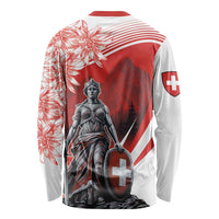 Switzerland Swiss National Day Long Sleeve Shirt Helvetia Matterhorn