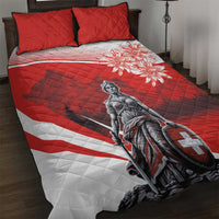 Switzerland Swiss National Day Quilt Bed Set Helvetia Matterhorn