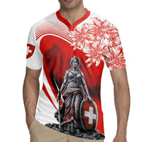Switzerland Swiss National Day Rugby Jersey Helvetia Matterhorn
