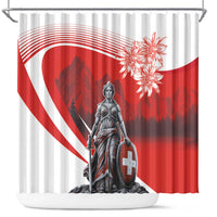 Switzerland Swiss National Day Shower Curtain Helvetia Matterhorn