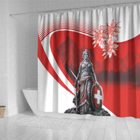Switzerland Swiss National Day Shower Curtain Helvetia Matterhorn