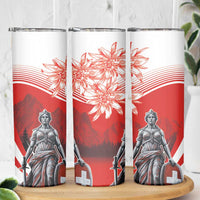 Switzerland Swiss National Day Skinny Tumbler Helvetia Matterhorn