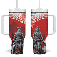 Switzerland Swiss National Day Tumbler With Handle Helvetia Matterhorn
