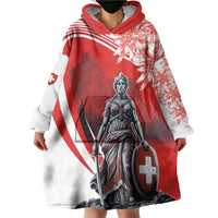 Switzerland Swiss National Day Wearable Blanket Hoodie Helvetia Matterhorn