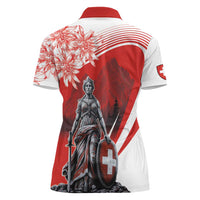 Switzerland Swiss National Day Women Polo Shirt Helvetia Matterhorn