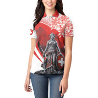 Switzerland Swiss National Day Women Polo Shirt Helvetia Matterhorn