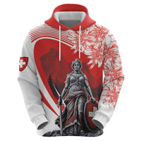 Switzerland Swiss National Day Zip Hoodie Helvetia Matterhorn