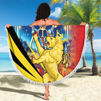 Belgium National Day Beach Blanket Atomium Leo Belgicus