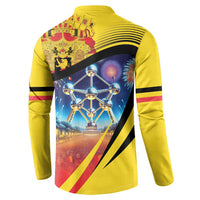 Belgium National Day Button Sweatshirt Atomium Leo Belgicus