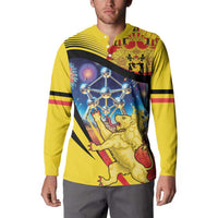 Belgium National Day Button Sweatshirt Atomium Leo Belgicus