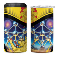 Belgium National Day 4 in 1 Can Cooler Tumbler Atomium Leo Belgicus