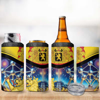 Belgium National Day 4 in 1 Can Cooler Tumbler Atomium Leo Belgicus